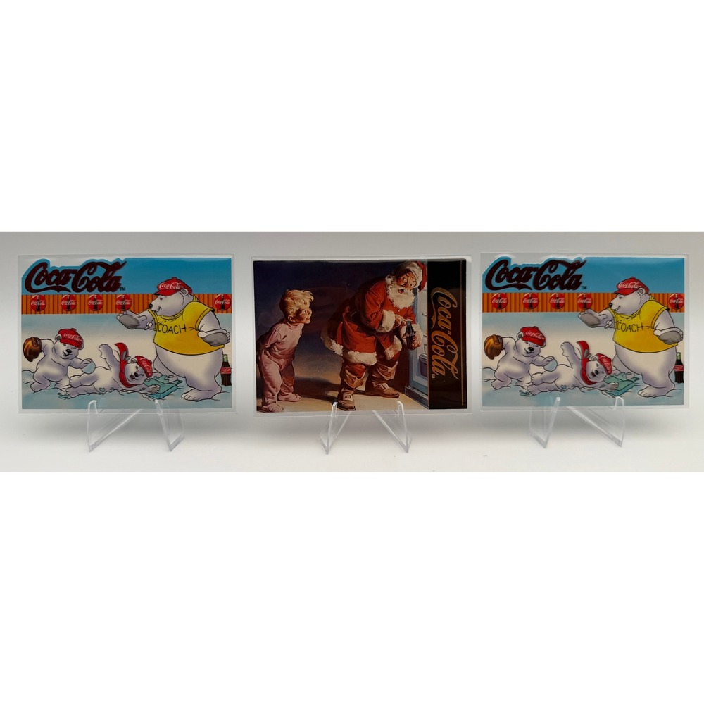Vintage Coca-Cola Trading Card Lot Polar Bears T-Ball & Santa Claus 1995 1996